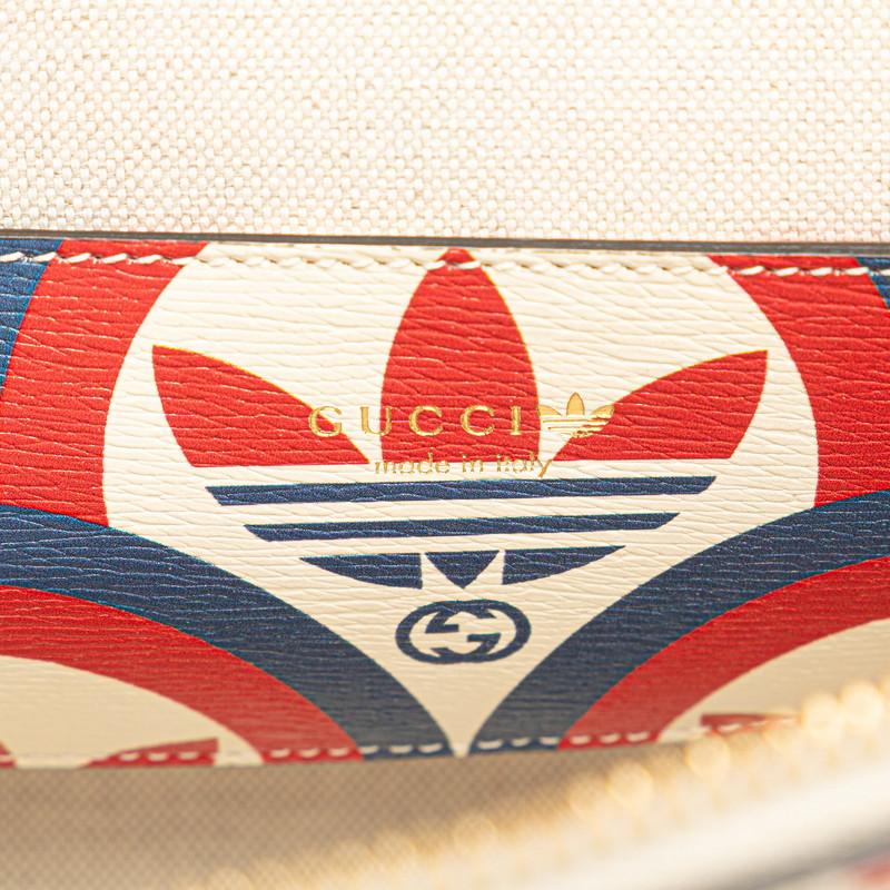 グッチ × アディダス ホースビット 1955 ハンドバッグ ショルダーバッグ 2WAY 677212 ホワイト レッド ブルー GUCCI × adidas 【中古】 GUCCI（グッチ） × アディダス ホースビット 1955 ハンドバッグ