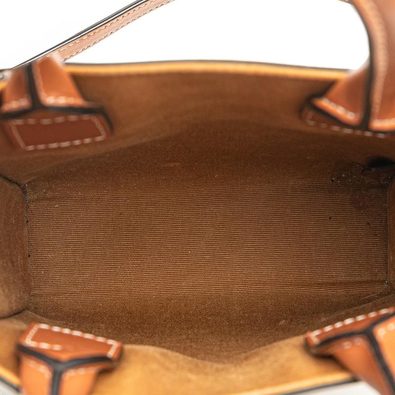 CELINE セリーヌ トリオンフ バーティカルカバ ミニ ショルダーバッグ ミニハンドバッグ トートバッグ ブラウン レザー×PVC ゴールド金具 CABAS（CELINE） セリーヌ トートバッグ ショルダーバッグ ミニ