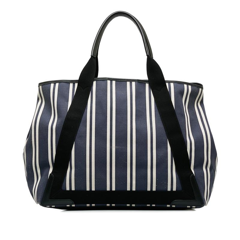 バレンシアガ ネイビーカバス ストライプ 2WAY トートバッグ BALENCIAGA（バレンシアガ） ネイビーカバス M ストライプ