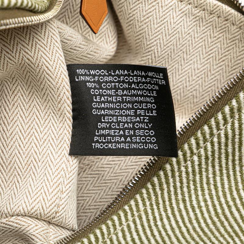 エルメス ブリッド ア ブラックGM ハンドバッグ ポーチ ヴェールフォレ カーキ コットン レディース HERMES 【中古】 HERMES（エルメス） ブリッド ア ブラックGM ハンドバッグ ポーチ