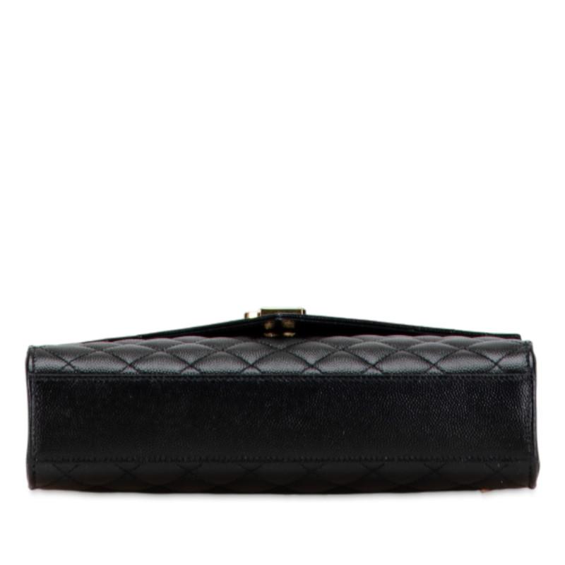 サンローラン YSLロゴ エンヴェロップ ミディアム チェーン ショルダーバッグ 600185 ブラック ゴールド レザー SAINT LAURENT 【中古】 ASUS（エイスース） サンローラン YSLロゴ エンヴェロップ ミディアム