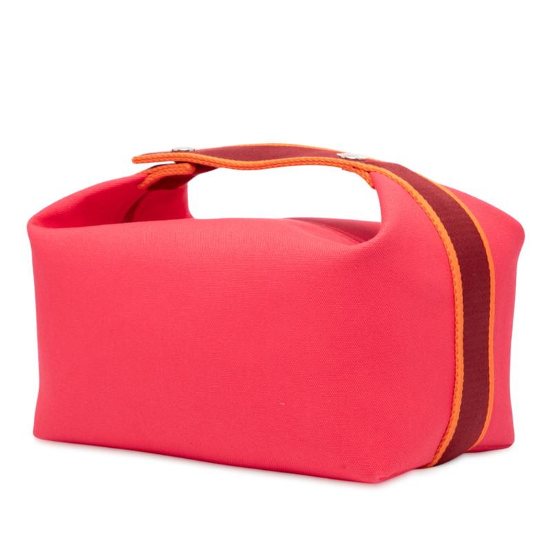 エルメス ブリッド ア ブラックGM ハンドバッグ ハイビスカス ピンク系 シルバー金具 キャンバス レディース HERMES 【中古】 エルメス ブリッド ア ブラックGM ハンドバッグ ハイビスカス ピンク系