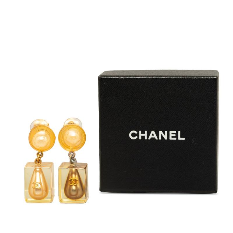 シャネル ココマーク スイング パール クリア ドロップ イヤリング クリア ゴールド アクリル メッキ レディース CHANEL 【中古】｜ginzaparis2｜05