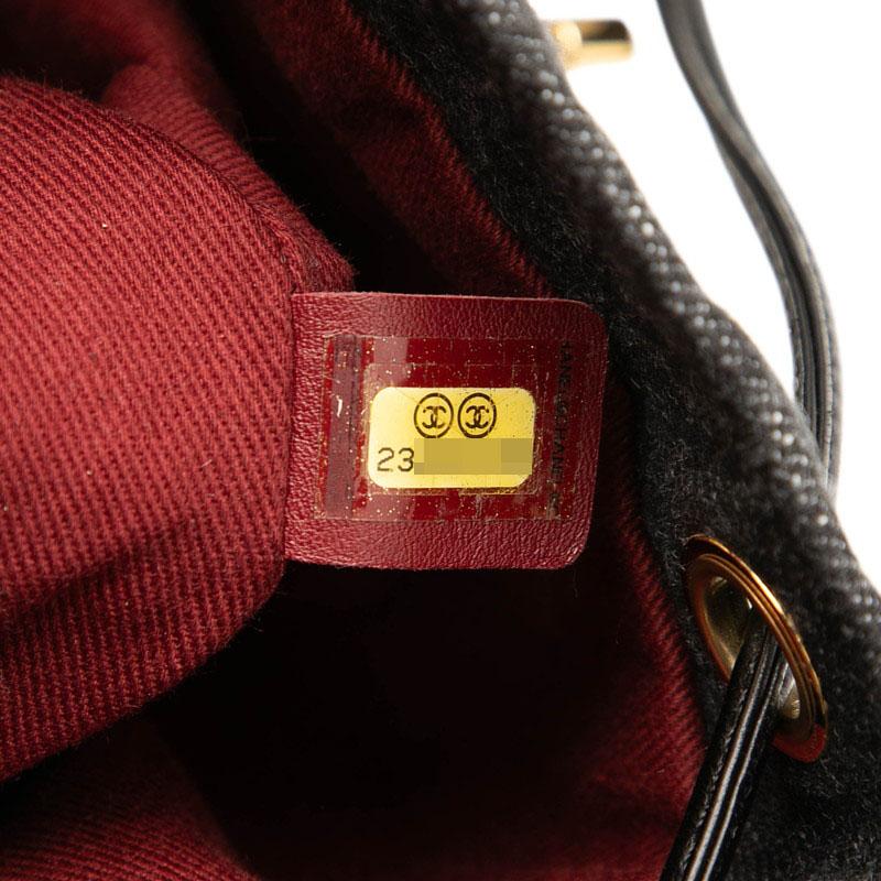 シャネル ココマーク マトラッセ リュック バックパック A93563 ブラック デニム レザー レディース CHANEL 【中古】 CHANEL（シャネル） ココマーク マトラッセ リュック バックパック