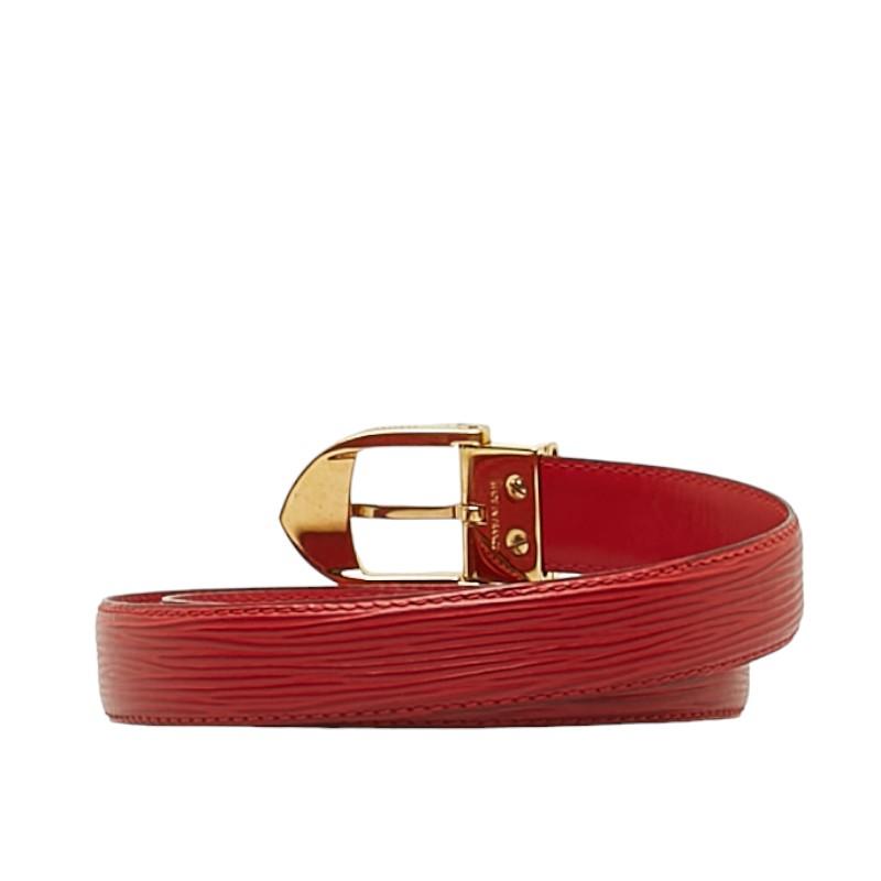 LOUIS VUITTON エピ サンチュール レザー ベルト レッド シルバー LOUIS VUITTON（ルイ・ヴィトン） ルイ ヴィトン エピ サンチュール