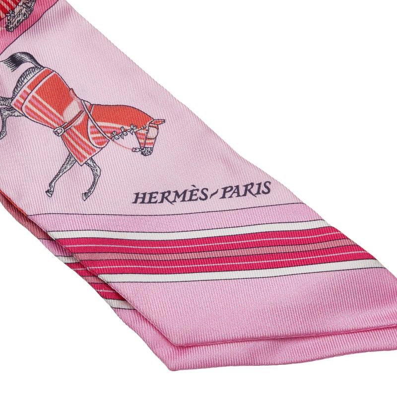 HERMES（エルメス） ツイリー 馬 モチーフ スカーフ ピンク オレンジ