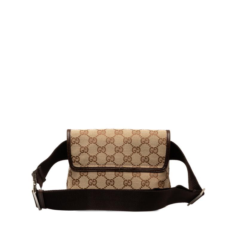 【美品】グッチ ウエストポーチ ベージュ ボディバッグ キャンバス GG柄 GUCCI（グッチ） GGキャンバス ウエストバッグ ボディバッグ 92543