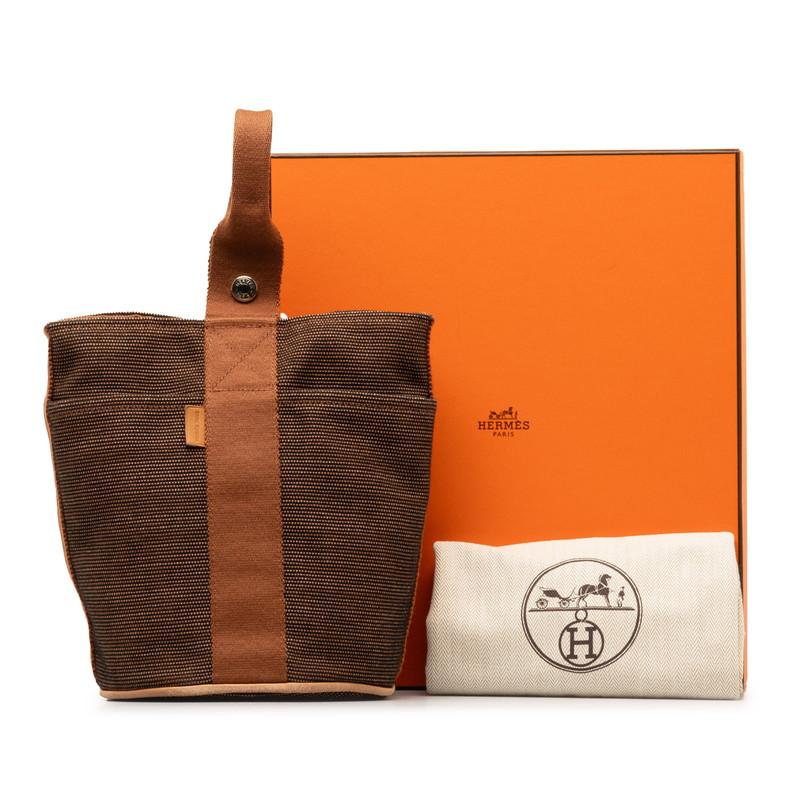 HERMES エルメス サクソーPM ショルダーバッグ ブラウン トワル 