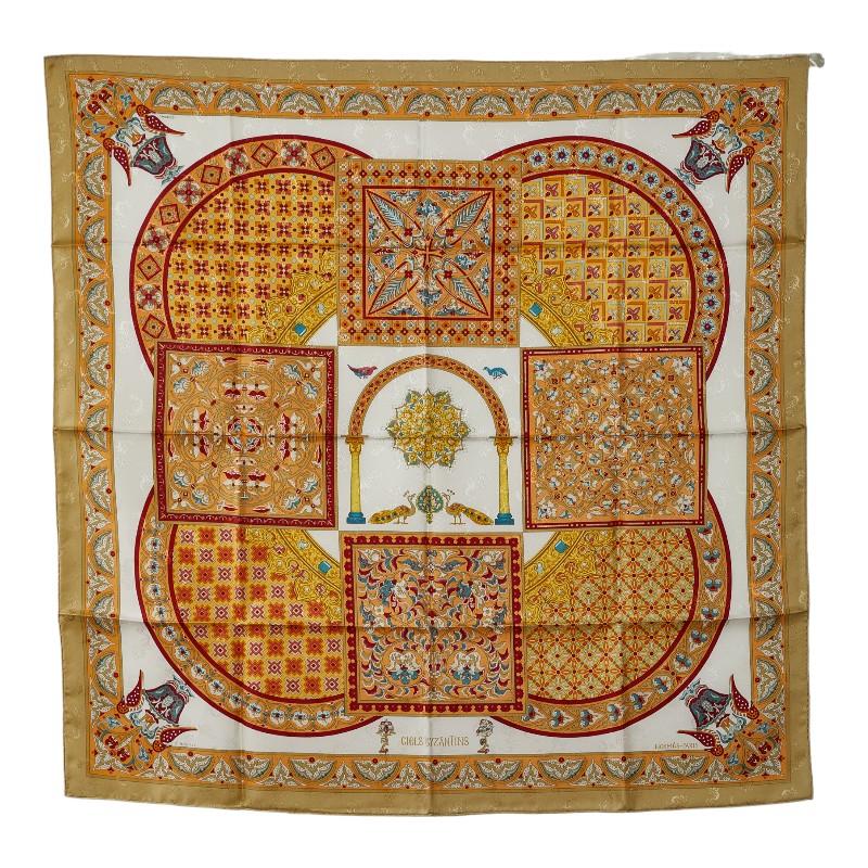 エルメス カレ90 CIELS BYZANTINS ビザンチンの空 スカーフ ベージュ 