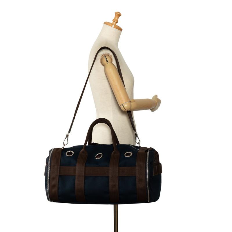 HERMES エルメス 犬用 ペットキャリーバッグ ネイビー ブラウン