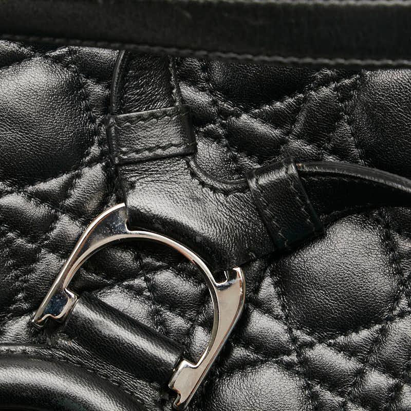 【美品】　ディオール　カナージュ　ラムスキン　リュック　ブラック　黒　395 ディオール カナージュ ロゴ リュック バックパック ブラック