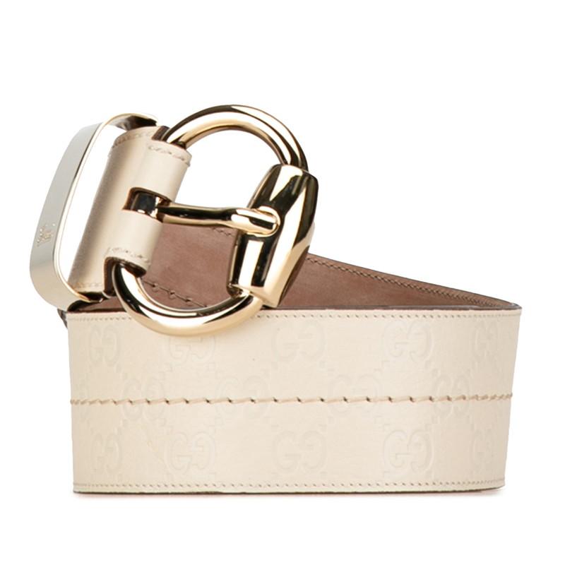 GUCCI（グッチ） グッチシマ ベルト サイズ：85/34 181465 ホワイト