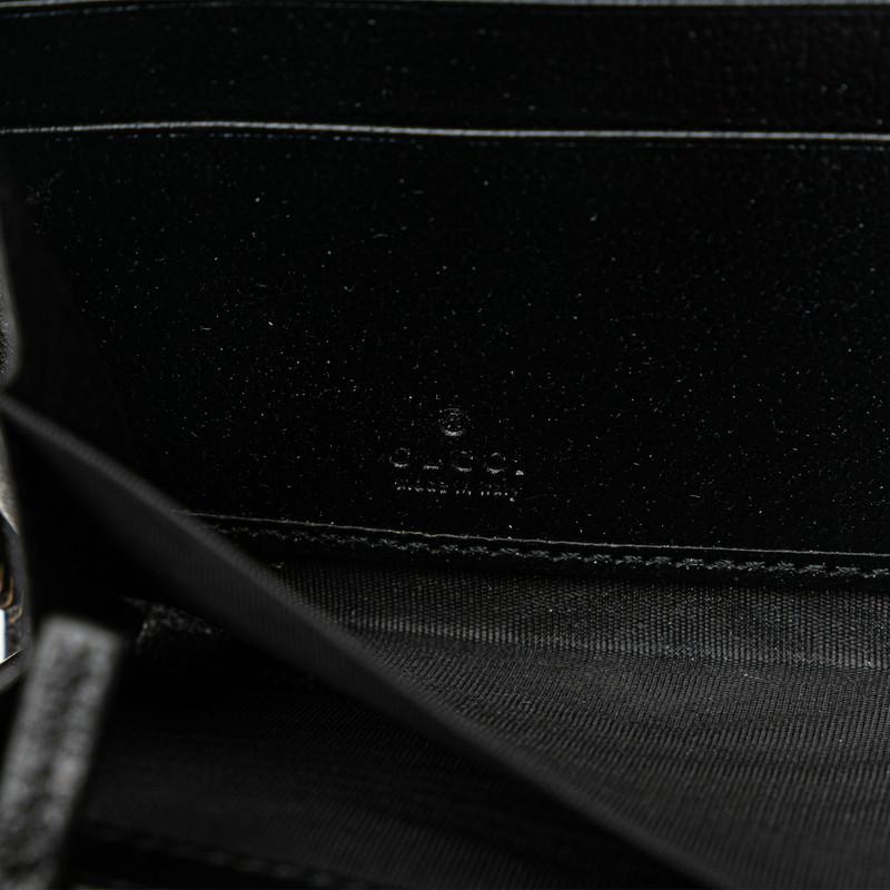 【GUCCI】グッチ ラウンドファスナー エンブロイダリー GGマーモント 474584 レザー 黒 ユニセックス 長財布 GUCCI（グッチ） 並行輸入 長財布(ラウンドファスナー) GUCCI GG