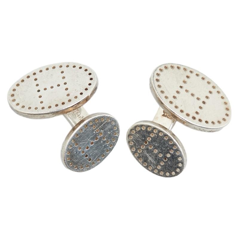 HERMES エルメス Hロゴ エヴリン エクリプス パンチング カフス SV925  