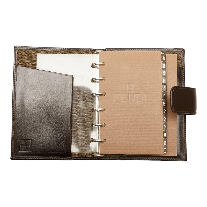 FENDI（フェンディ） ズッカ アジェンダPM 手帳 ブラウン キャンバス 