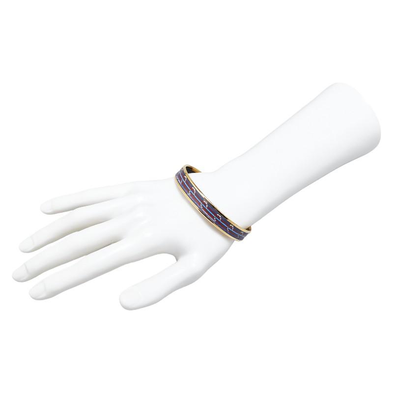 HERMES エルメス エマイユ PM バングル 黒/シルバー レディース HERMES エルメス エマイユ PM バングル 黒/シルバー レディース