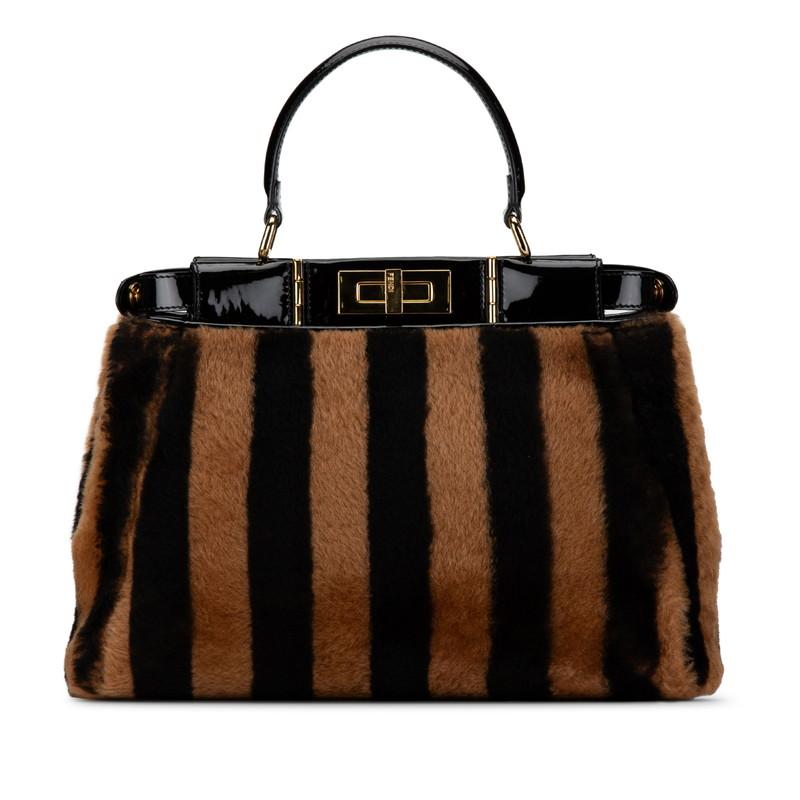 美品】FENDIピーカブー 2way ハンドバッグ レッドゴールドペカン
