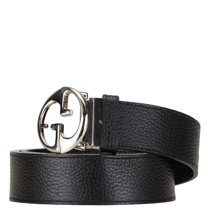 GUCCI グッチ インターロッキング ベルト レザー 449715
