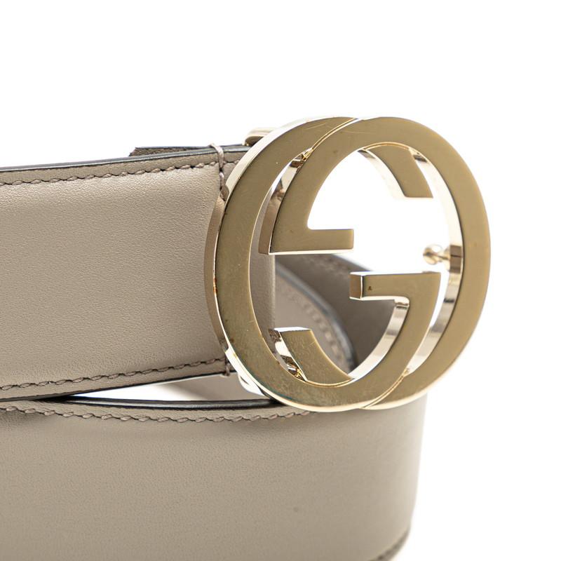 極美品　GUCCI グッチ　インターロッキング　レザーベルト 70・28 GUCCI（グッチ） インターロッキングG ベルト 70 28 546383 ライト