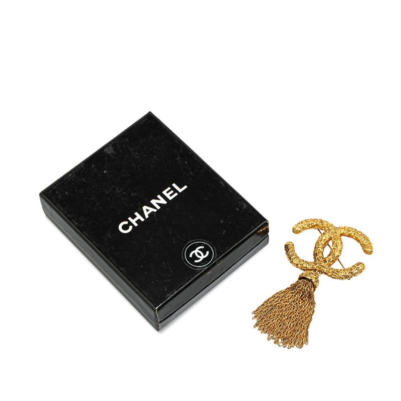 CHANEL シャネル ヴィンテージ ココマーク 溶岩 タッセル ブローチ 