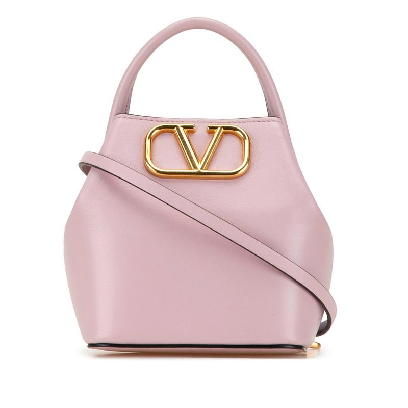 VALENTINO ヴァレンティノ Vロゴ ミニ バケットバッグ ショルダー 