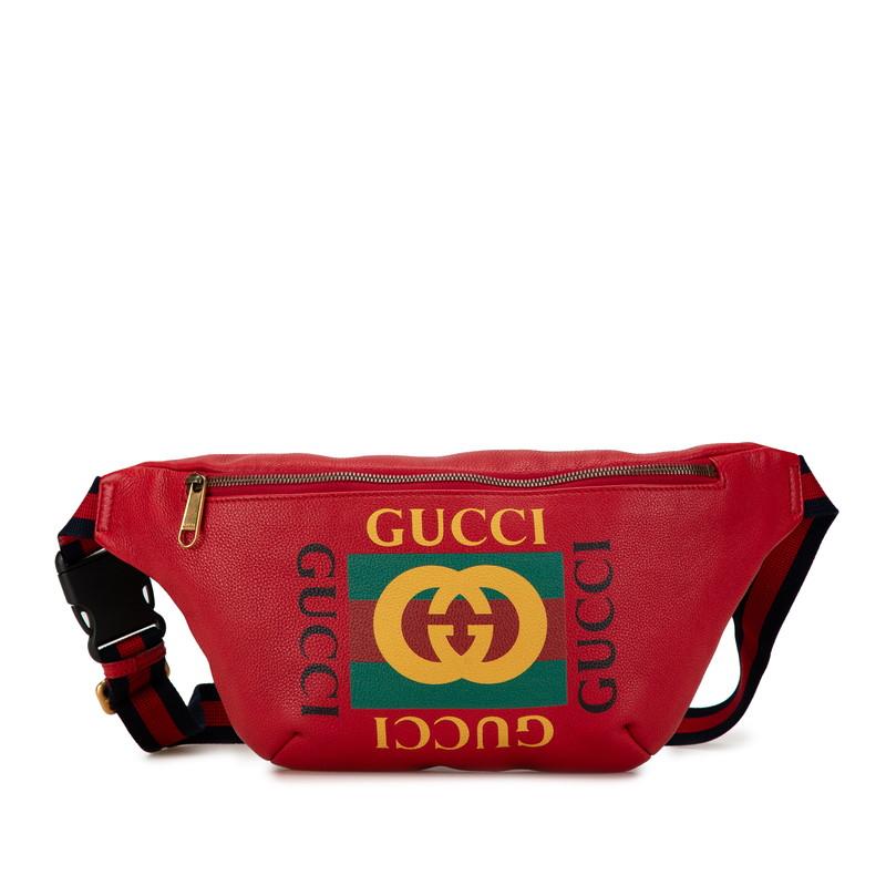 美品GUCCI (グッチ) ロゴプリント　ウエストバッグ ボディバッグ GUCCI（グッチ） ロゴプリント ウエストバッグ ボディバッグ 530412