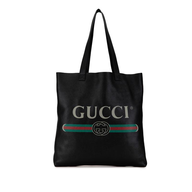 GUCCI（グッチ） ロゴプリント ラージ トートバッグ 572768 ブラック