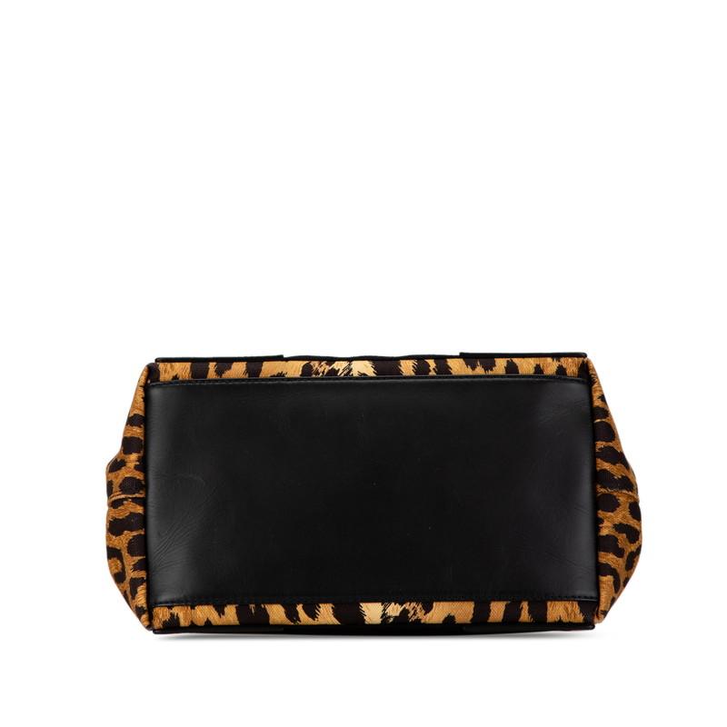 BALENCIAGA バレンシアガ ネイビーカバスS レオパード ハンドバッグ  