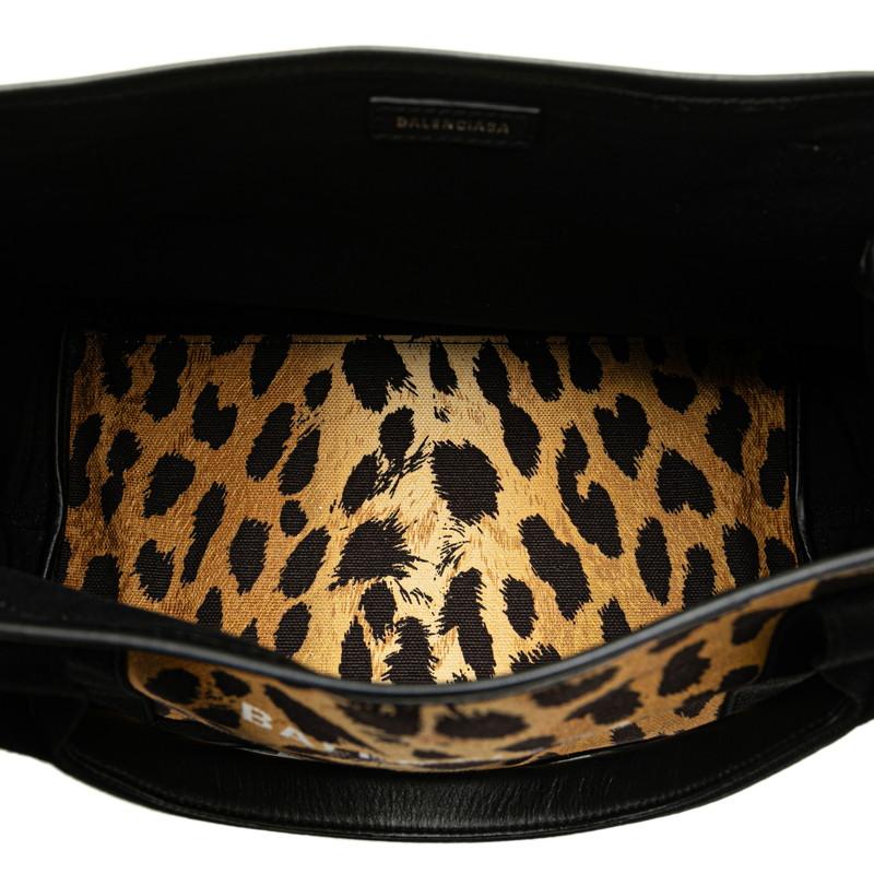 BALENCIAGA バレンシアガ ネイビーカバスS レオパード ハンドバッグ  