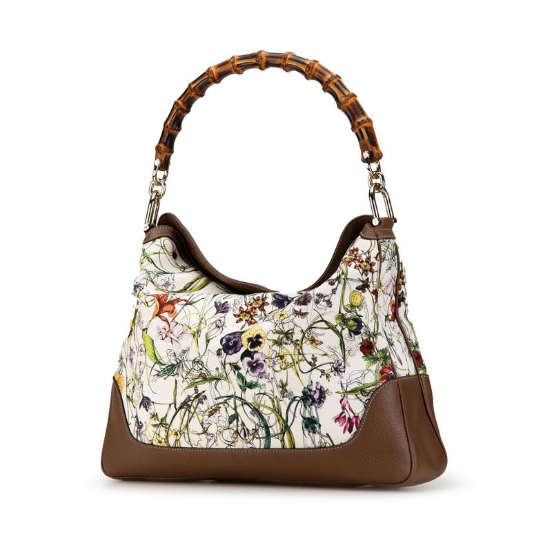 GUCCI（グッチ） バンブー フローラ ダイアナ花 ハンドバッグ