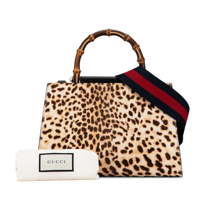 GUCCI（グッチ） ニムフェア バンブー レオパード ハンドバッグ 