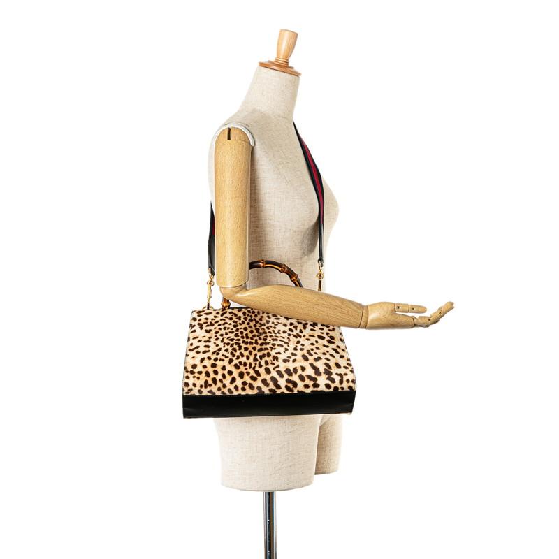 希少 付属品 グッチ ニムフェア バンブー レオパード ハラコ ハンド 2WAY ginzaparis2_222-73570