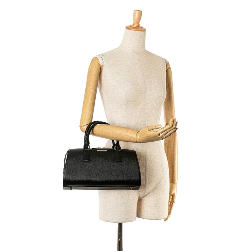 BURBERRY（バーバリー） ノバチェック ハンドバッグ ブラック レザー