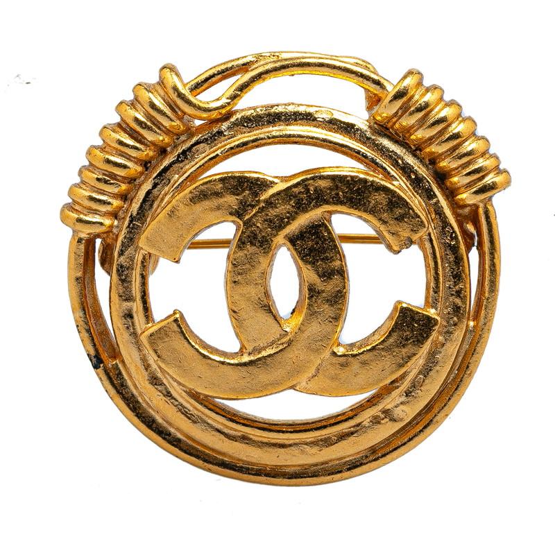CHANEL シャネル ヴィンテージ ココマーク サークル ブローチ ゴールド 