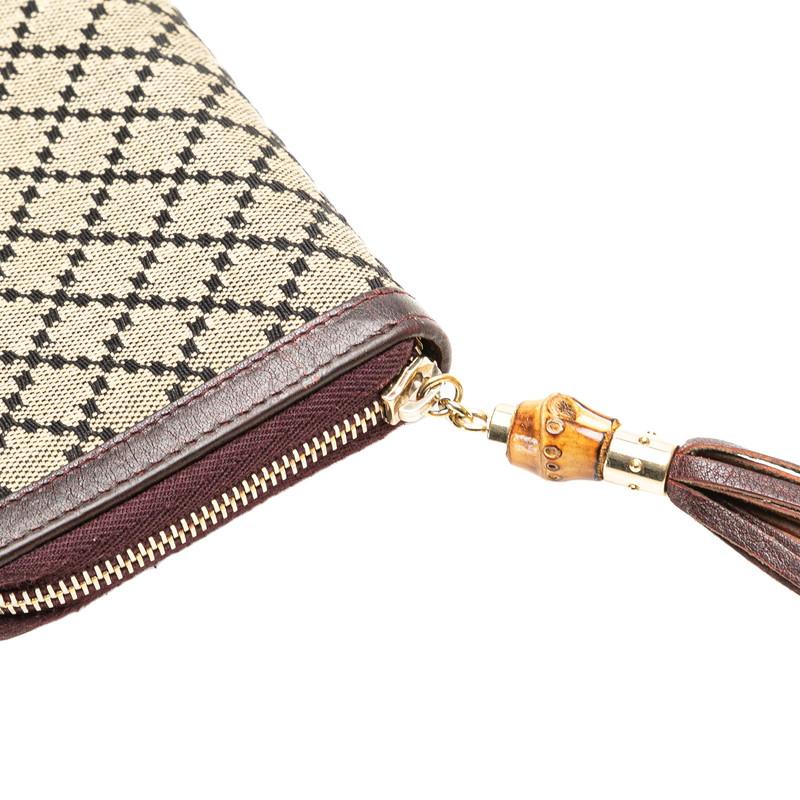 GUCCI グッチ バンブー タッセル 長財布 224253 ブラウン ベージュ 