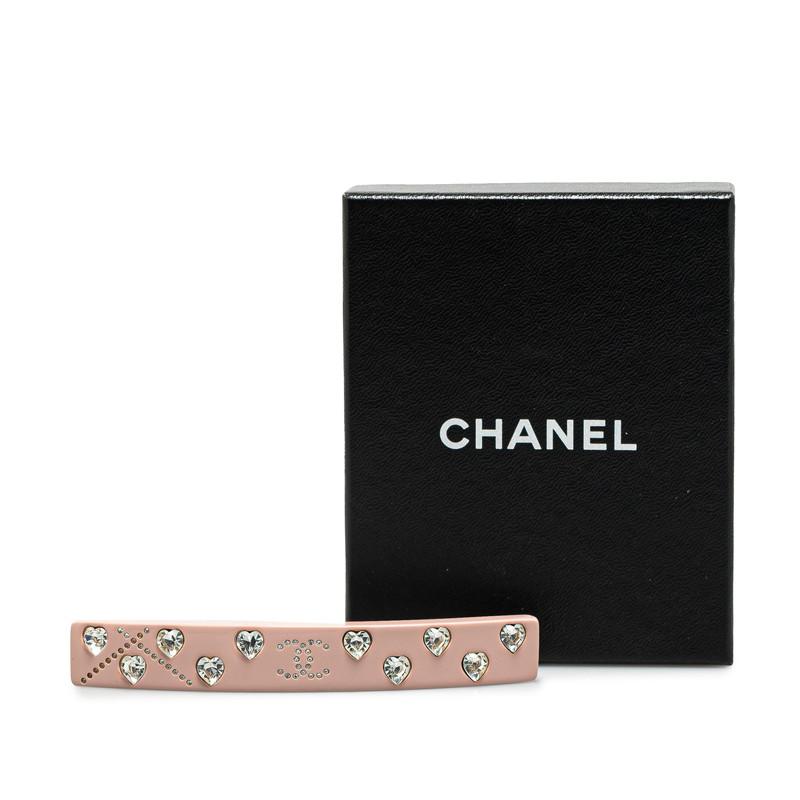 CHANEL シャネル ココマーク ラインストーン ハート バレッタ ヘア 