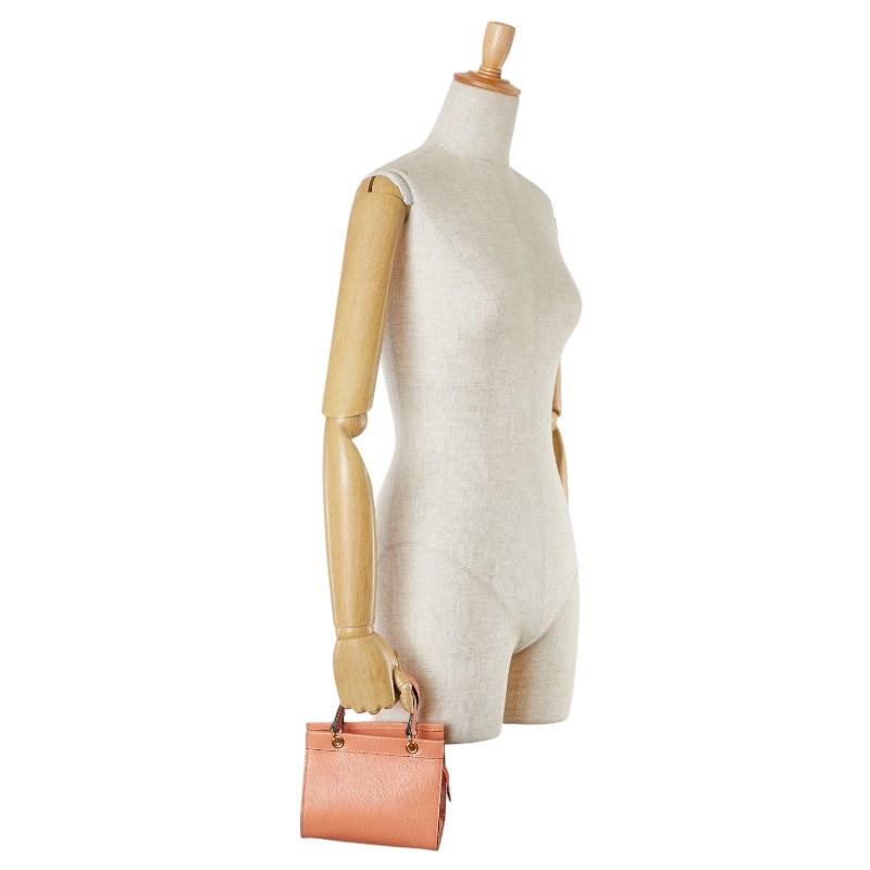 CELINE セリーヌ サークルロゴ ミニトート ハンドバッグ オレンジ 