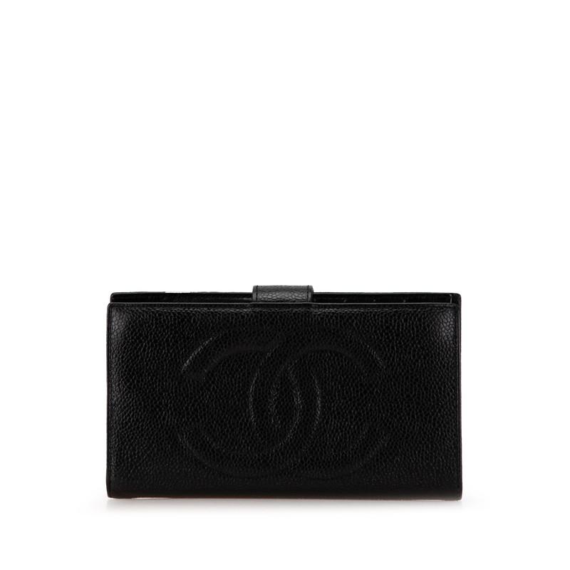 CHANEL（シャネル） ココマーク がま口 長財布 ブラック キャビア