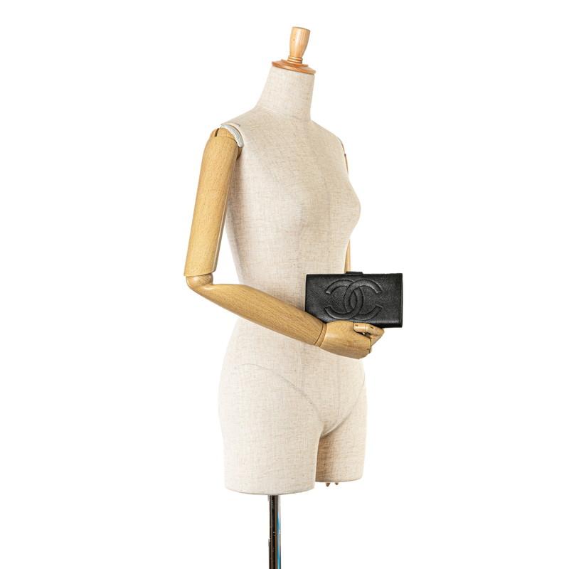 CHANEL（シャネル） ココマーク がま口 長財布 ブラック キャビア