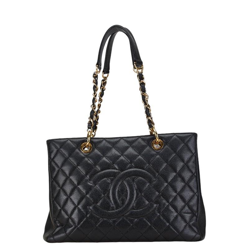 【美品・鑑定済み】CHANEL マトラッセ　レザー　ココマーク トートバッグ 黒 CHANEL（シャネル） マトラッセ ココマーク トートバッグ ショルダー
