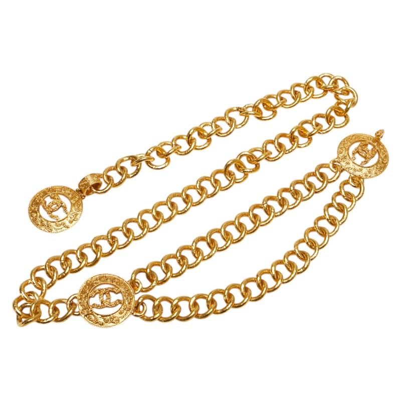 CHANEL シャネル ヴィンテージ 3P ココマーク ラウンド サークル 