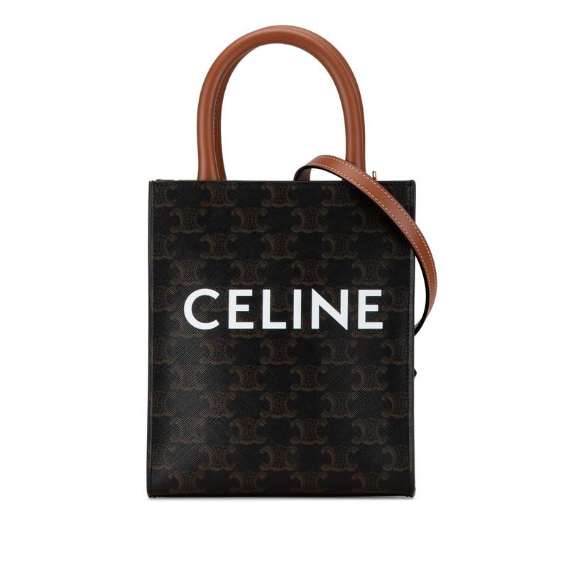 CELINE セリーヌ トリオンフ ミニ バーティカル カバ PVC× CELINE（セリーヌ） トリオンフ ミニ バーティカル カバ ハンドバッグ