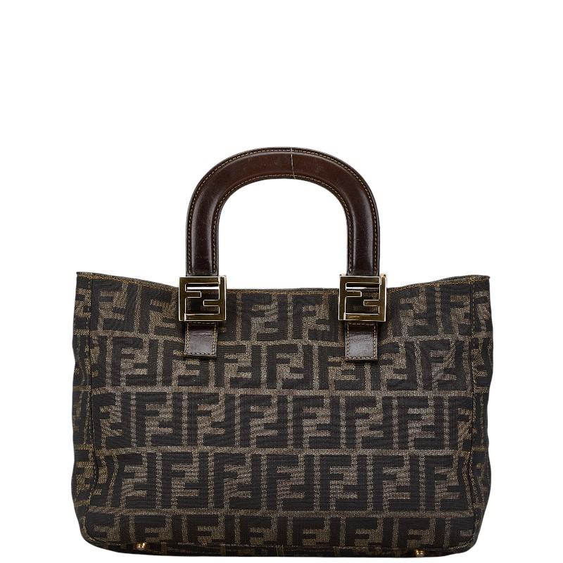 FENDI（フェンディ） ズッカ ミニトートバッグ ブラウン ゴールド 
