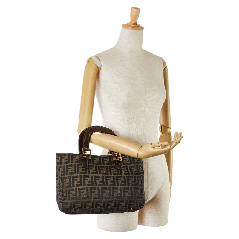 FENDI（フェンディ） ズッカ ミニトートバッグ ブラウン ゴールド 