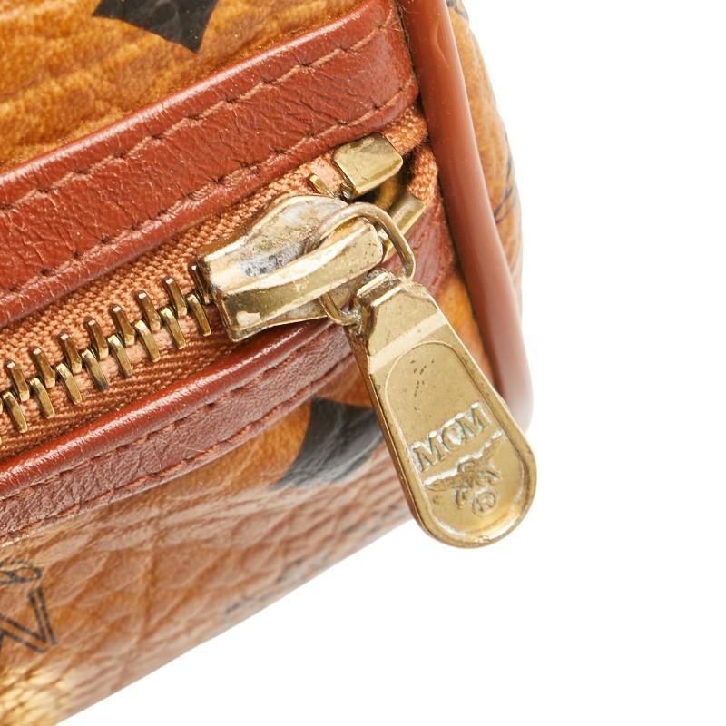 MCM エム シー ロゴグラム ショルダーバッグ ブラウン PVC レザー  