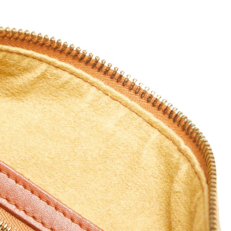 MCM エム シー ロゴグラム ショルダーバッグ ブラウン PVC レザー  