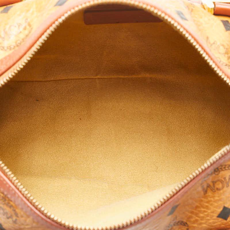 MCM エム シー ロゴグラム ショルダーバッグ ブラウン PVC レザー  