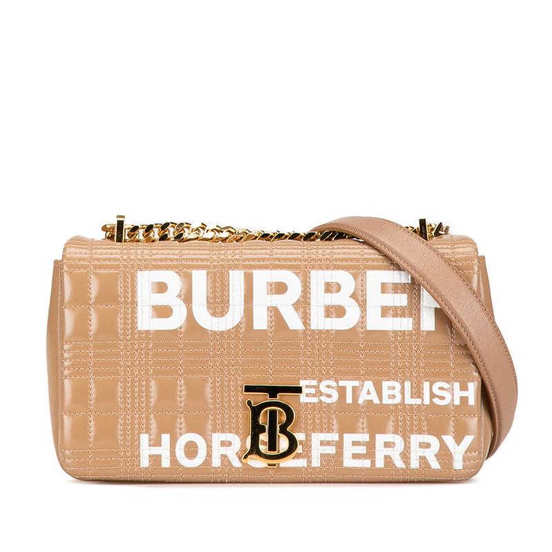 バーバリー ローラ チェーン ショルダーバッグ キルティング TBロゴ ベージュ BURBERRY（バーバリー） スモール ローラ TB ホースフェリー
