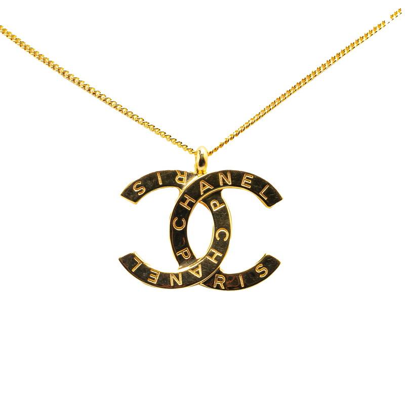 CHANEL シャネル ロゴ刻印 ココマーク ネックレス ゴールド CHANEL シャネル ロゴ刻印 ココマーク ネックレス ゴールド