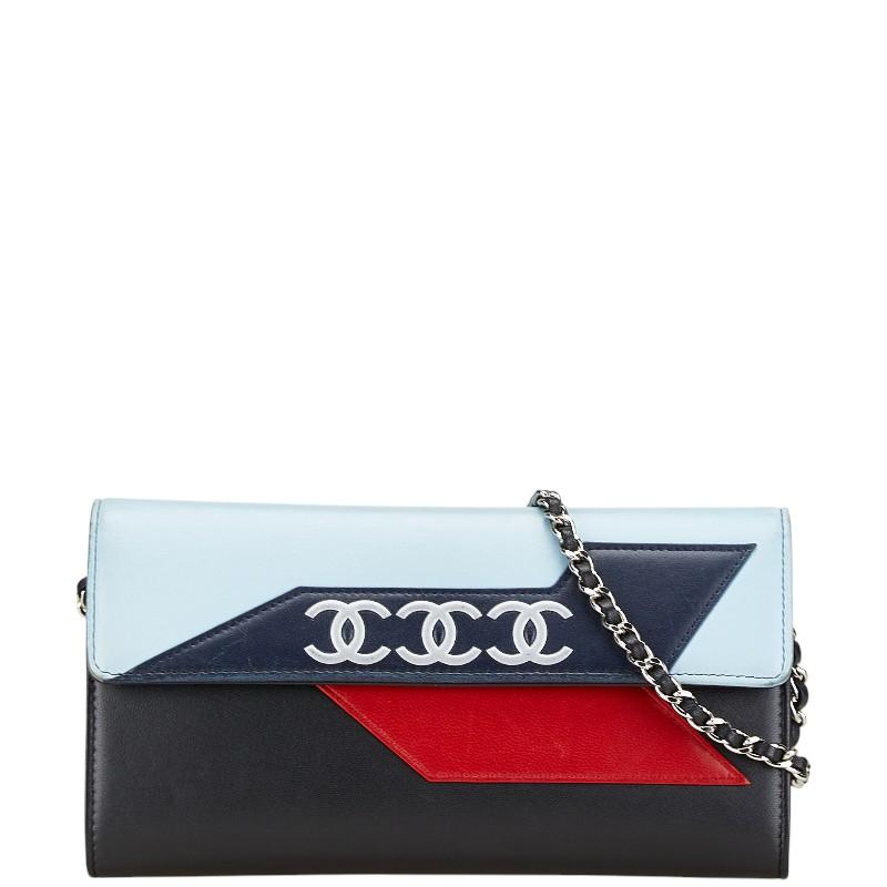 CHANEL シャネル エアライン トリプル ココマーク 斜め掛け チェーン 